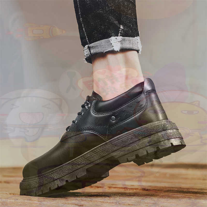 Tech Office Wear Men - Koyu Doğal Deri Moda Eğitmenler Tenis