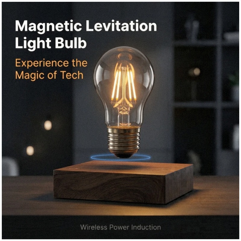 Office Tech Decor - Manyetik Levitasyonlu Kablosuz LED Ampul Masa
