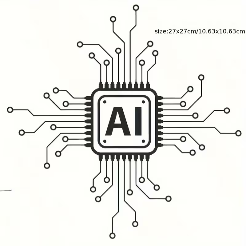 Office Tech Decor - AI Teknolojisi Devre Kartı Vinil Duvar