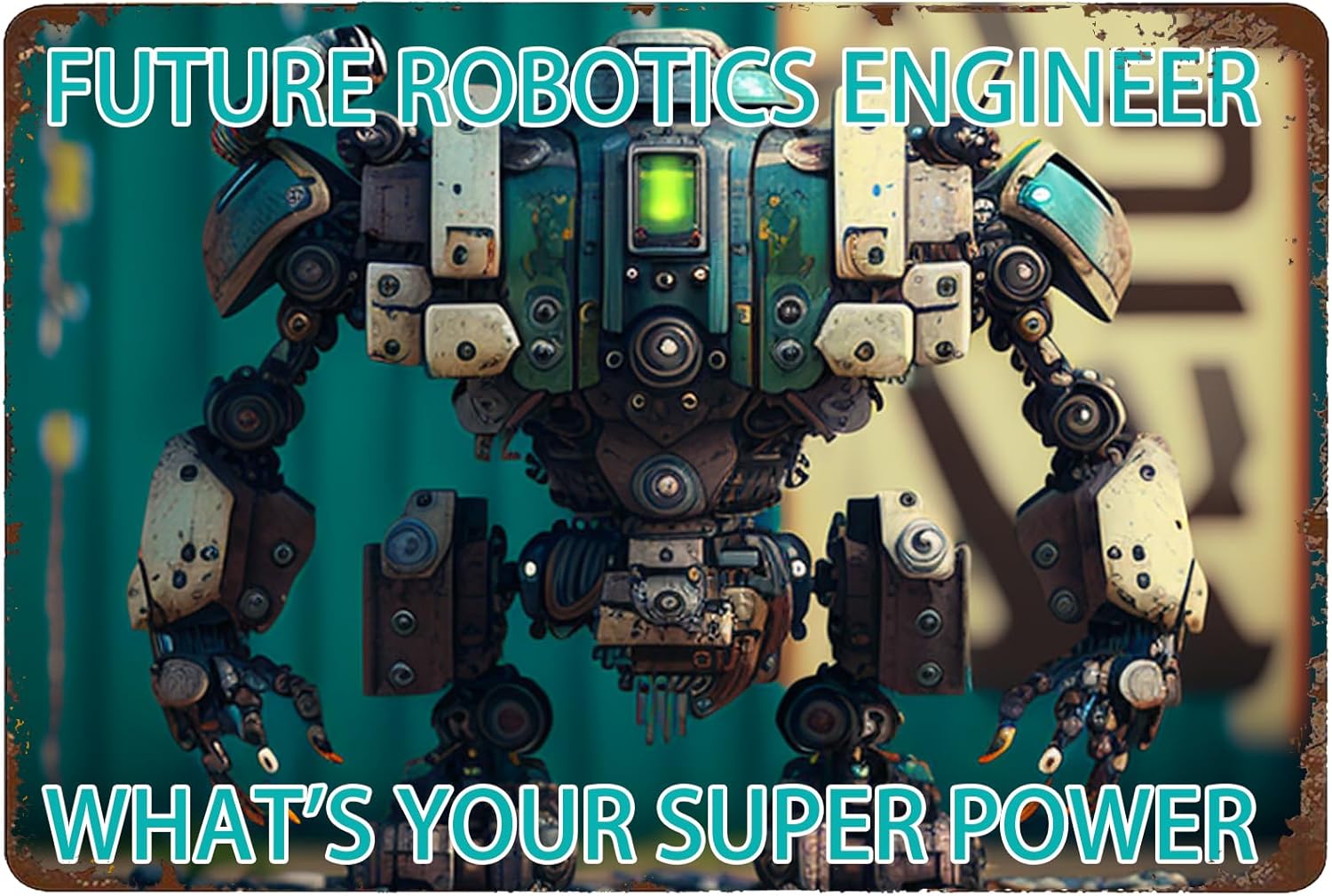 Office Tech Decor - Robotik Mühendisi Metal Tabelası - Ev