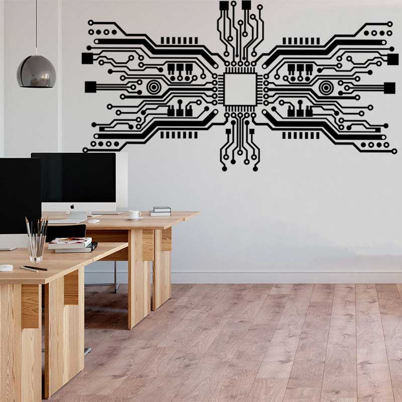 Devre çipi duvar Sticker tekno - Office Tech Software incelemesi ve fiyatı